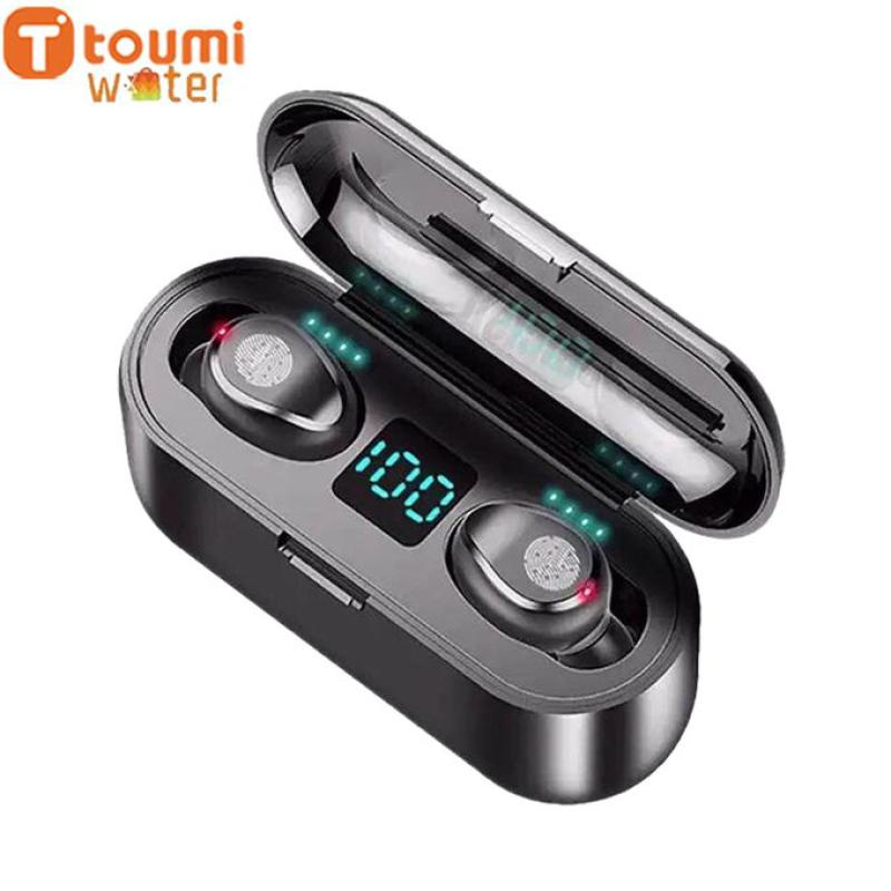 F9 Bluetooth Wireless Earphone With 2000mAh Battery Headset - Black Zw