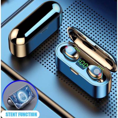 F9 Bluetooth Wireless Earphone With 2000mAh Battery Headset - Black Zw