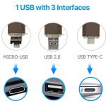 128GB OTG 3 In 1 Usb Flash Drive Type C