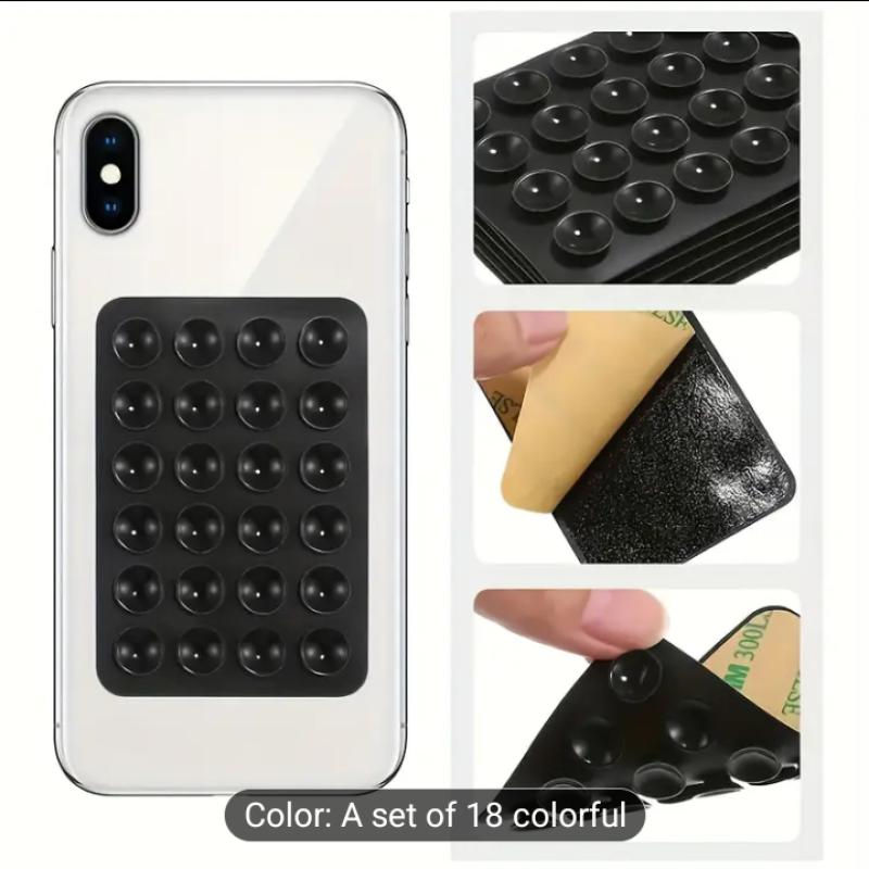Dual-Sided Adhesive Silicone Suction Cups for Smartphones and Tablets - Octopus Sticks Phone Holder, Multi-Color Pack, Easy to Use, Secure Grip, No Battery Needed, Tablet Stickers